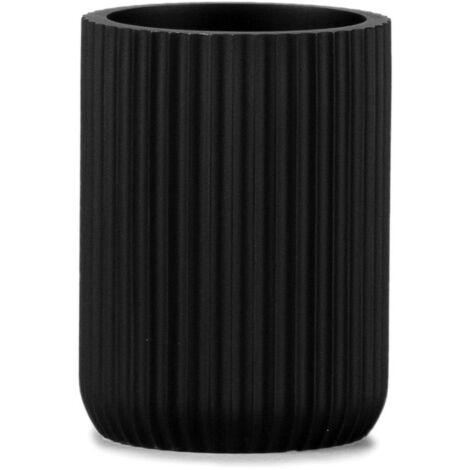 Portaspazzolino in resina nera opaca ø7x9,5cm andrea house