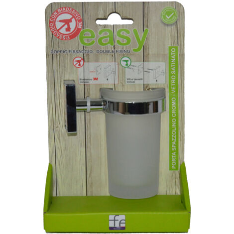 Portaspazzolino porta spazzolino easy cromo 5x11x13 cm  bagno 959003 feridras