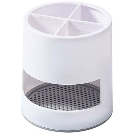 Portaspazzolino, Portaspazzolino ventilato e antimuffa, Portaspazzolino robusto e compatto, Pratico contenitore per il bagno, Bianco 1 pezzo