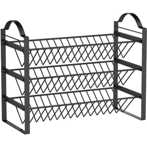 Portaspezie da Cucina a 3 Livelli 39,5x18x33 cm con Ripiani Inclinati in Metallo Nero
