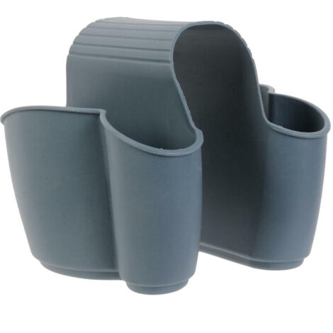 PORTASPUGNA DOPPIO per lavello, grigio con fori