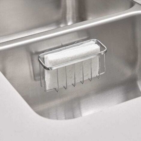 Portaspugna - gamma di spugne per spugne metalliche e pagliette abrasive - acciaio inox - argento