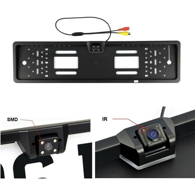 Housecurity - portatarga con telecamera retromarcia retrocamera 4 led auto visione notturna