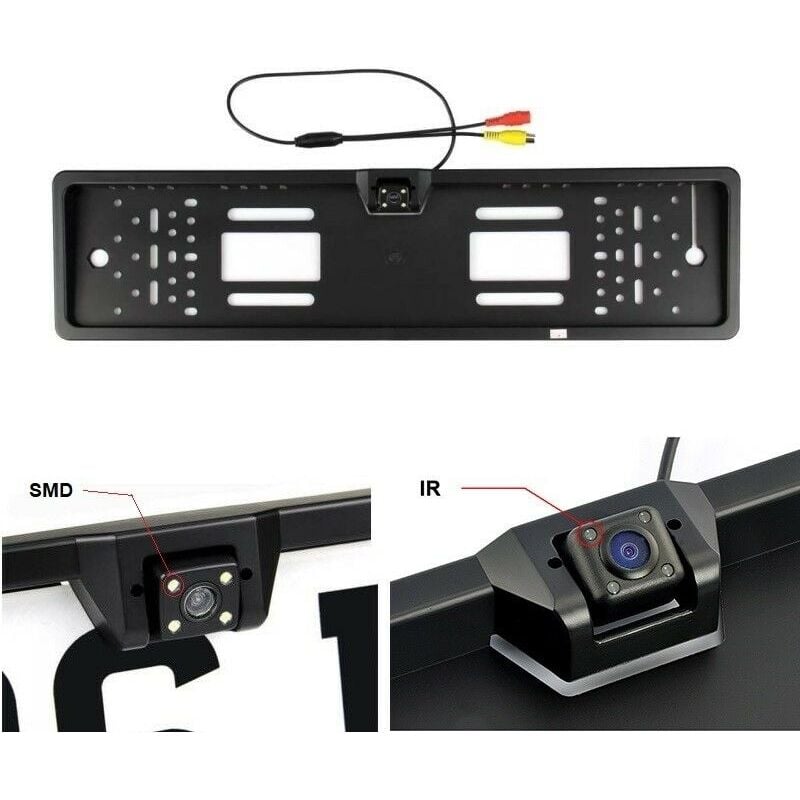 Portatarga con telecamera retromarcia retrocamera 4 led auto visione notturna