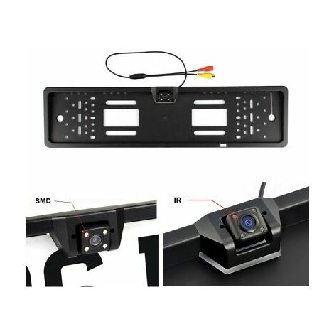 PORTATARGA CON TELECAMERA RETROMARCIA RETROCAMERA 4 LED AUTO VISIONE NOTTURNA