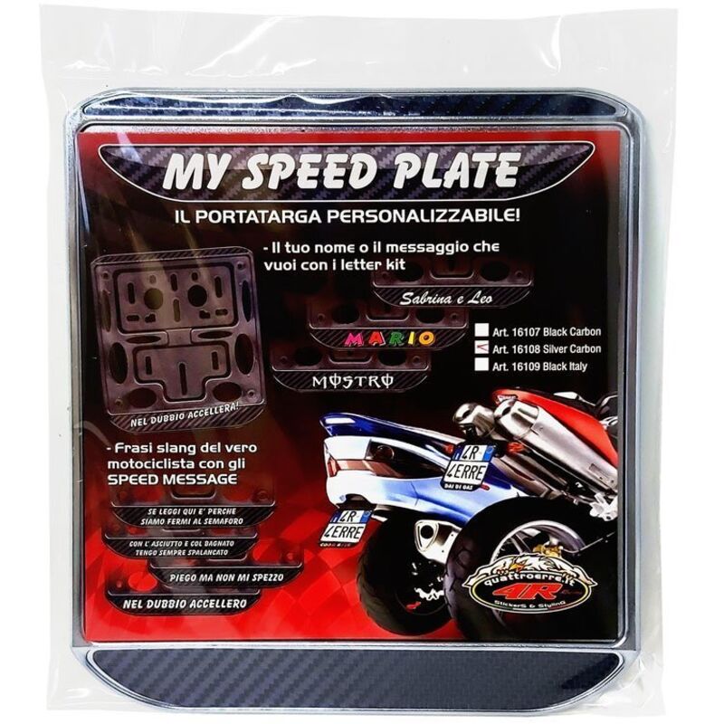 Portatarga Moto Universali, Silver Carbon