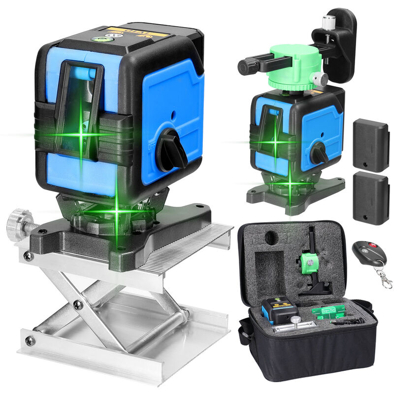 

Portatil de alto brillo 2 lineas Nivel laser 3 ° Herramienta de nivelacion autonivelante Lineas horizontales verticales controlables por separado,