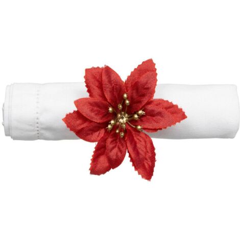 Portatovaglioli rosso poinsettia x2 - Feeric lights & christmas