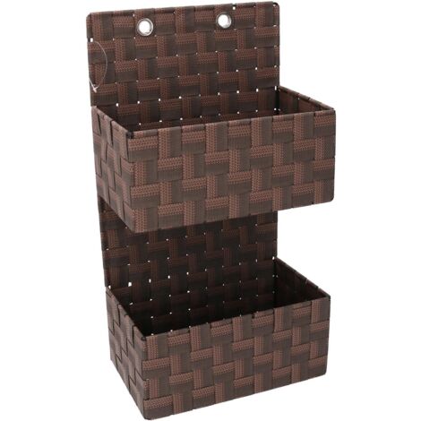 Portatutto marrón rectangular de poliéster 25x14,5h46 cm