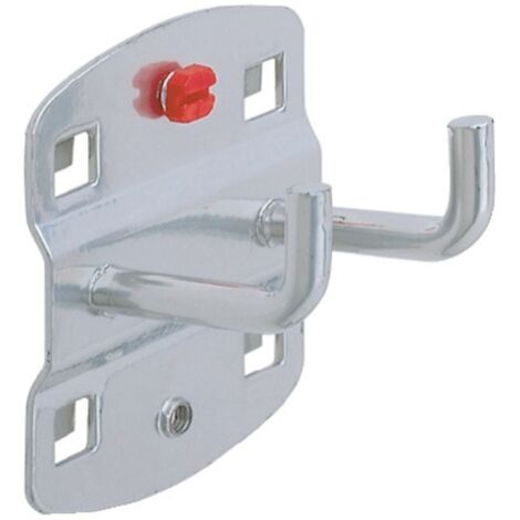 Portautensili D.6mm D.75mm doppio con gancio terminale verticale per piastre forate 5pz/borsa