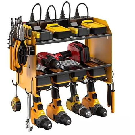 Organizer Da Parete Per Trapani SPACECARE – 3 Livelli Con 4 Alloggi, Portata 68 Kg, Per Garage E Officina