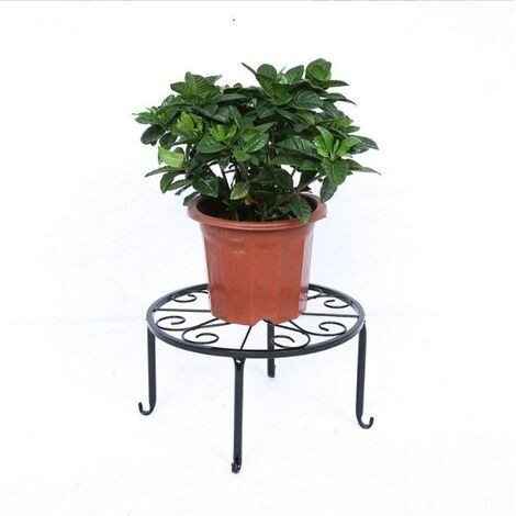 Portavasi per piante in vaso nero, set di 3 portavasi in ferro per interni, portavasi da giardino in metallo resistente e antiruggine