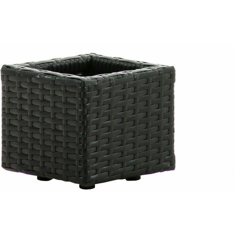 Portavaso Da Esterno Laura In Polyrattan nero