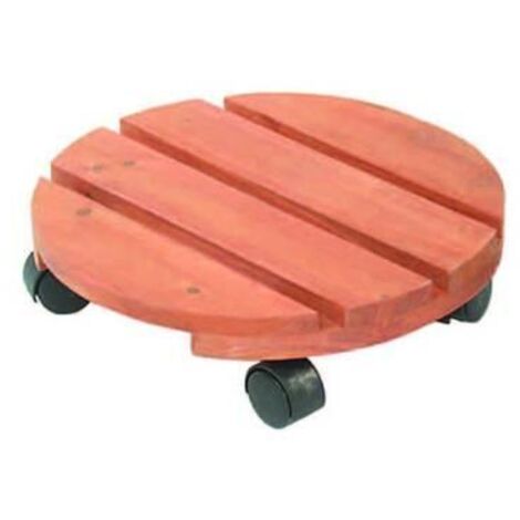 PORTAVASO IN LEGNO CON RUOTE  ø CM 25  - FER 116749