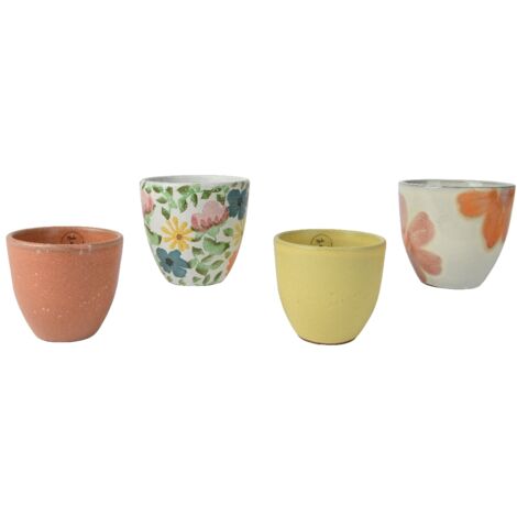 PORTAVASO IN TERRACOTTA D.13XH12CM 4 MODELLI ASS.
