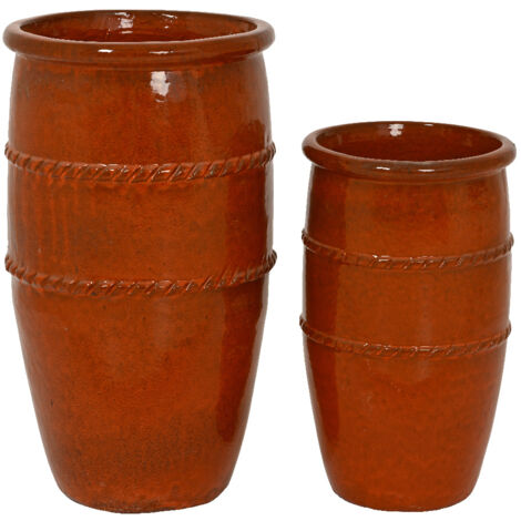 PORTAVASO LUCIA D.35XH61CM ROSSO IN TERRACOTTA