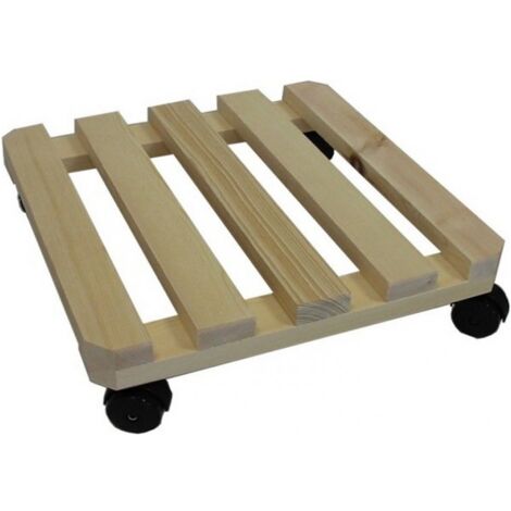 Portavaso Mobile in Legno Scuro con Ruote cm.34X34