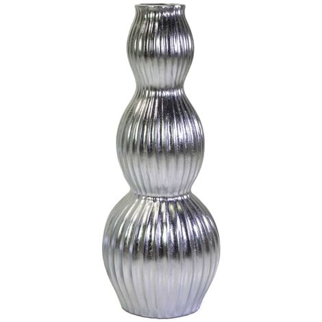 Portavaso resina argento cm ø45h120