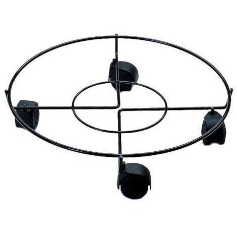Portavaso Ruote Tondo Nero Cm 30 Buzzi