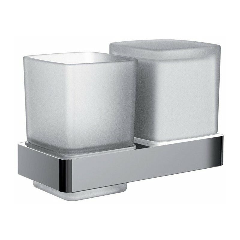

Portavasos / dispensador de jabón en cristal satinado. bomba de plástico X