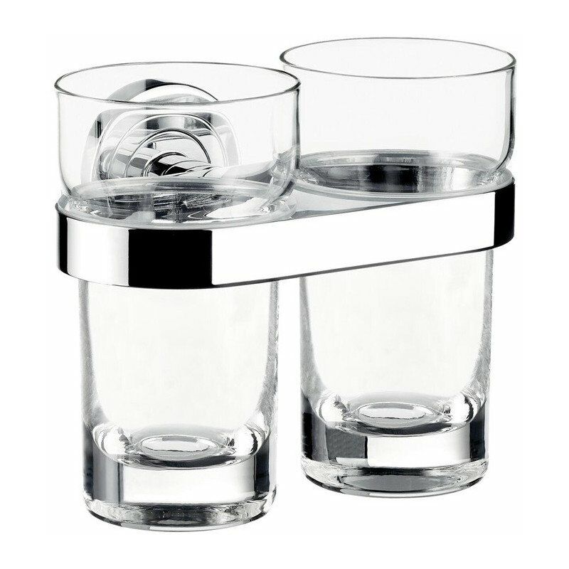 

Portavasos doble cristal POLO, cromado transparente - Emco