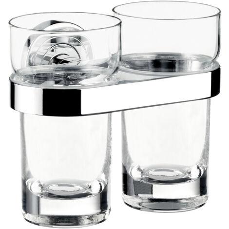 Portavasos doble cristal POLO, cromado transparente EMCO