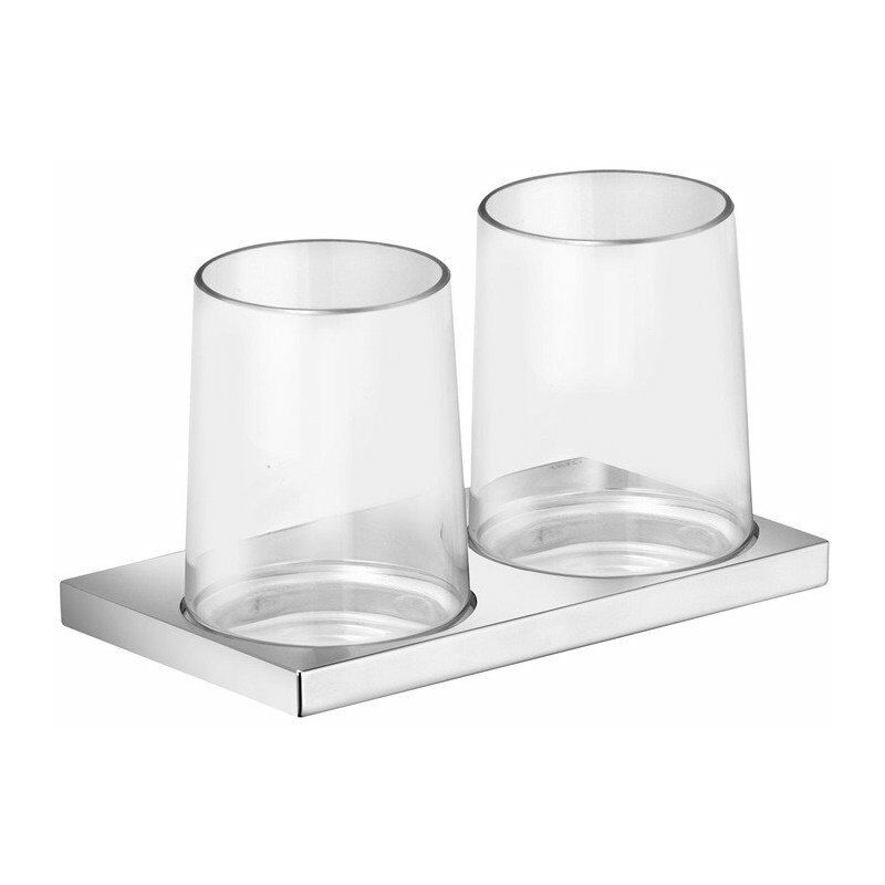 

Portavasos doble EDITION 11 completo con vasos de níquel cepillado - Keuco