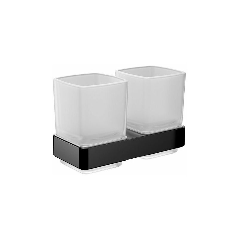 

Portavasos doble Emco loft, cristal esmerilado, modelo de pared, color: Negro - 052513300