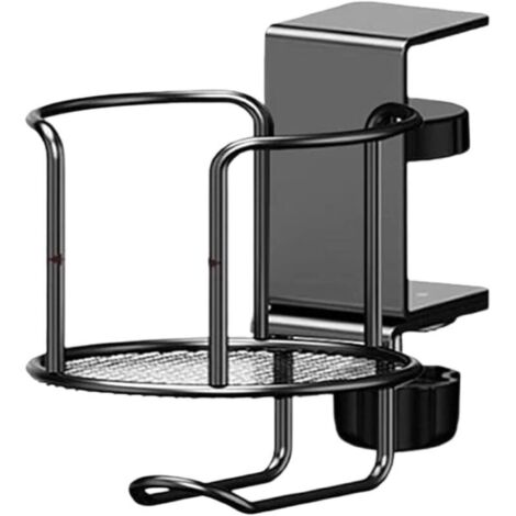 Portavasos metálico genérico 2 en 1 con protector antisalpicaduras y soporte de hierro. Ideal para sillas, sofás, coches, barcos, aulas y baños.