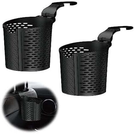 Portavasos para coche KZQ, 8,5 cm de diámetro, negro, universal, para latas y botellas, para bebidas, termos, botellas de café y mini botes de basura (2 unidades)