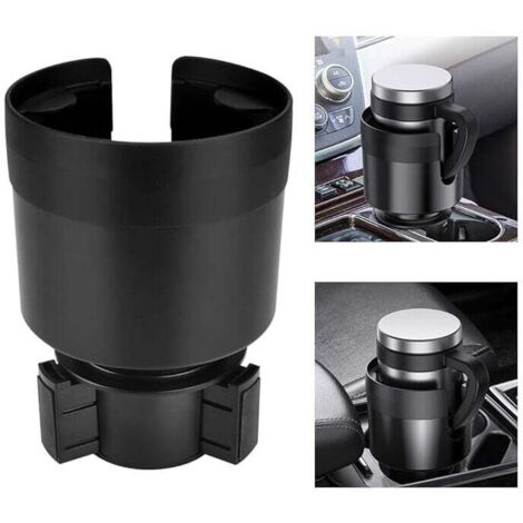 Portavasos para coche KZQ, portavasos universal para coche, portavasos ajustable para coche, portavasos para coche, portavasos para coche para botellas de bebidas, camión, negro