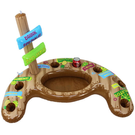 Portavasos Portacubitos de hielo Inflable para fiestas Bebidas Cola Agua Flotante Natación Cerveza Vaso Asiento, 100x60x60cm