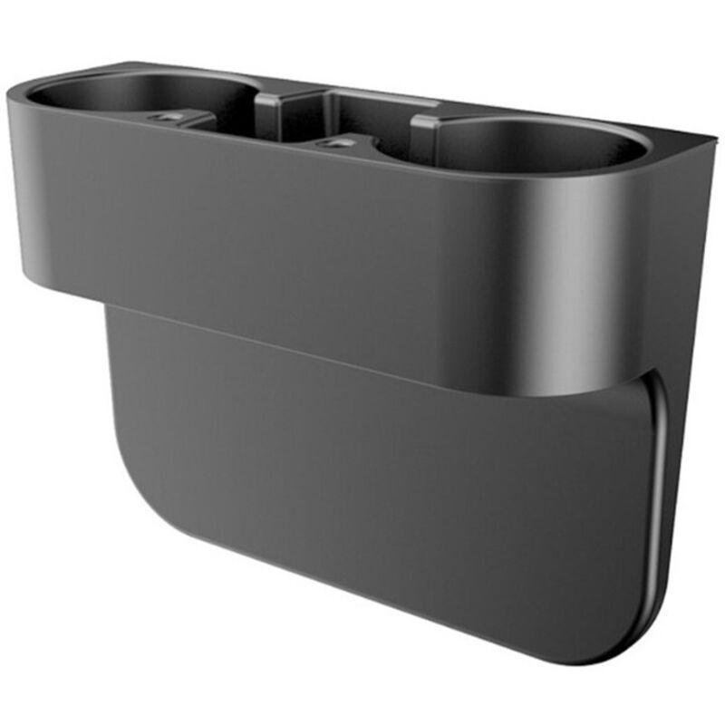 Portavasos universal, 27,5 x 20,8 x 10 cm, 3 compartimentos y 2 portabolígrafos, portavasos multifuncional para coche, negro