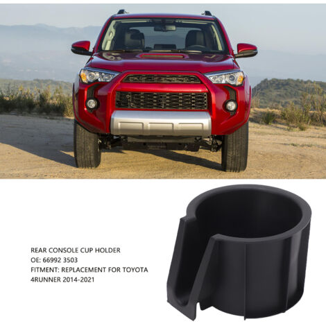 Portavasos universal con inserto de ABS extraíble - Pieza de repuesto 66992-35030 para Toyota 4Runner (2014-2021) - Portavasos de la consola central trasera