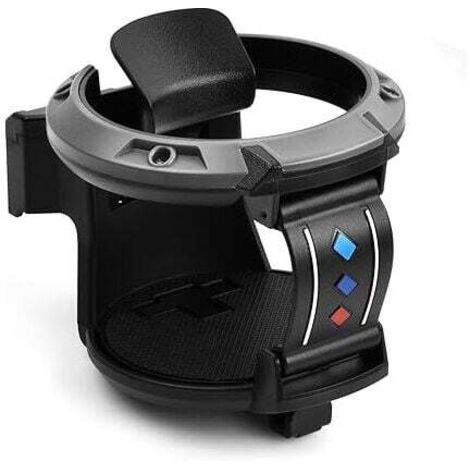 Portavasos universal para coche KZQ, soporte para botellas de 7,6 cm de diámetro para rejillas de ventilación (negro y gris)