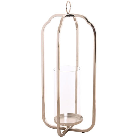 Portavela Acero Cristal 21X21X49 Cromado Plateado