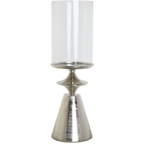 Portavela Aluminio Cristal 21X21X67 Plateado
