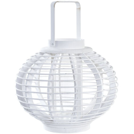Portavela Bambu Cristal 35X35X29 Blanco PV197157