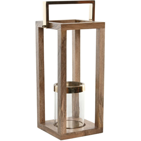Portavela Mango Acero 25X25X54 Marron