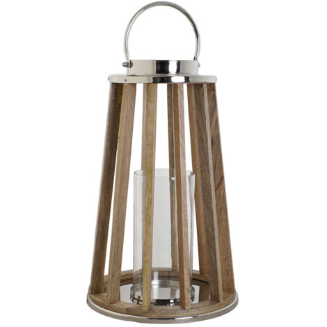 Portavela Mango Cristal 32X32X51 Natural Marron PV208329