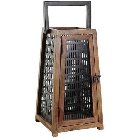 Portavela Mango Metal 20X20X38 Natural