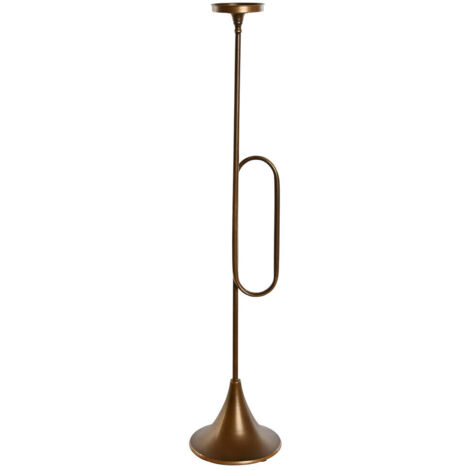 Portavela Metal 21X21X98 Trompeta Dorado