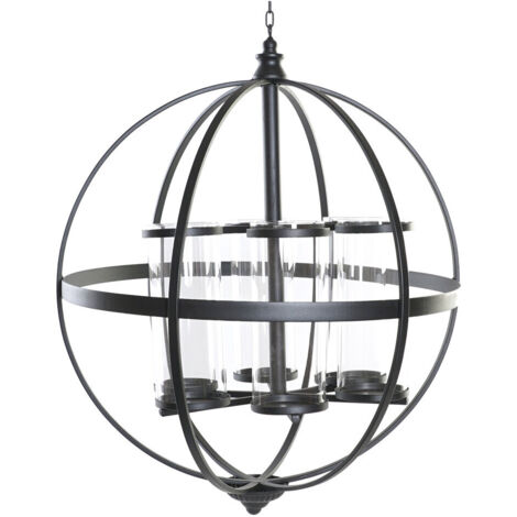 Portavela Metal Cristal 60X60X73 Negro PV183152