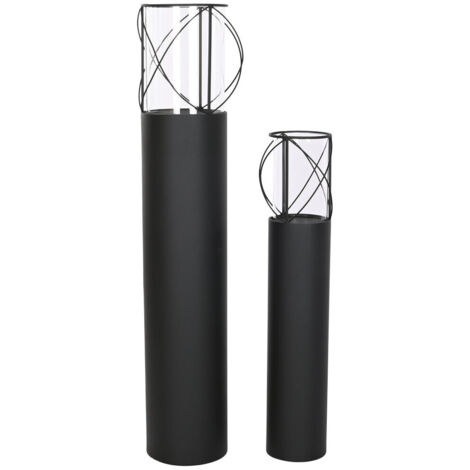 Portavela Set 2 Metal Cristal 27X27X125 17X90