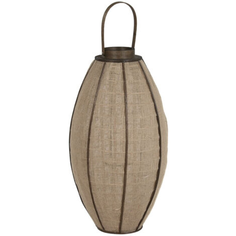 Portavela Yute Bambu 37X37X70 Natural