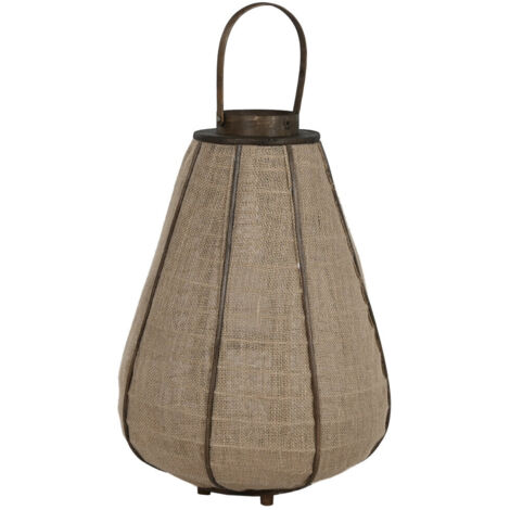 Portavela Yute Bambu 41,5X41,5X57 Natural