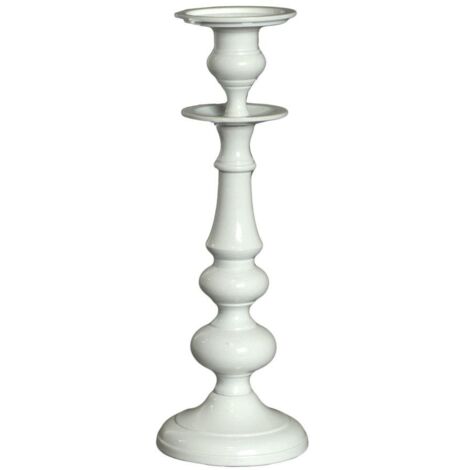 Portavelas aluminio blanco 1p cmø13h37
