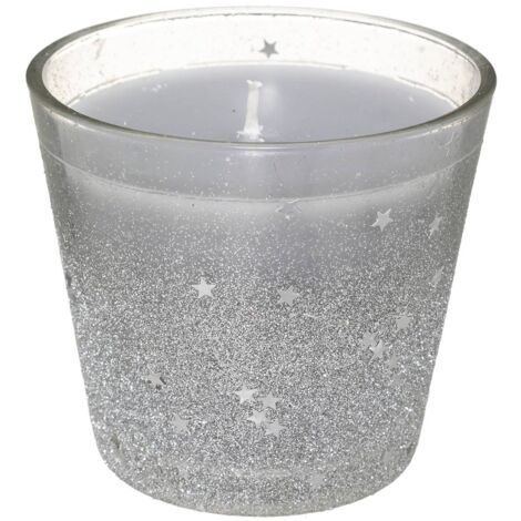 Portavelas brillo plata 190 g en vidrio - Feeric lights & christmas