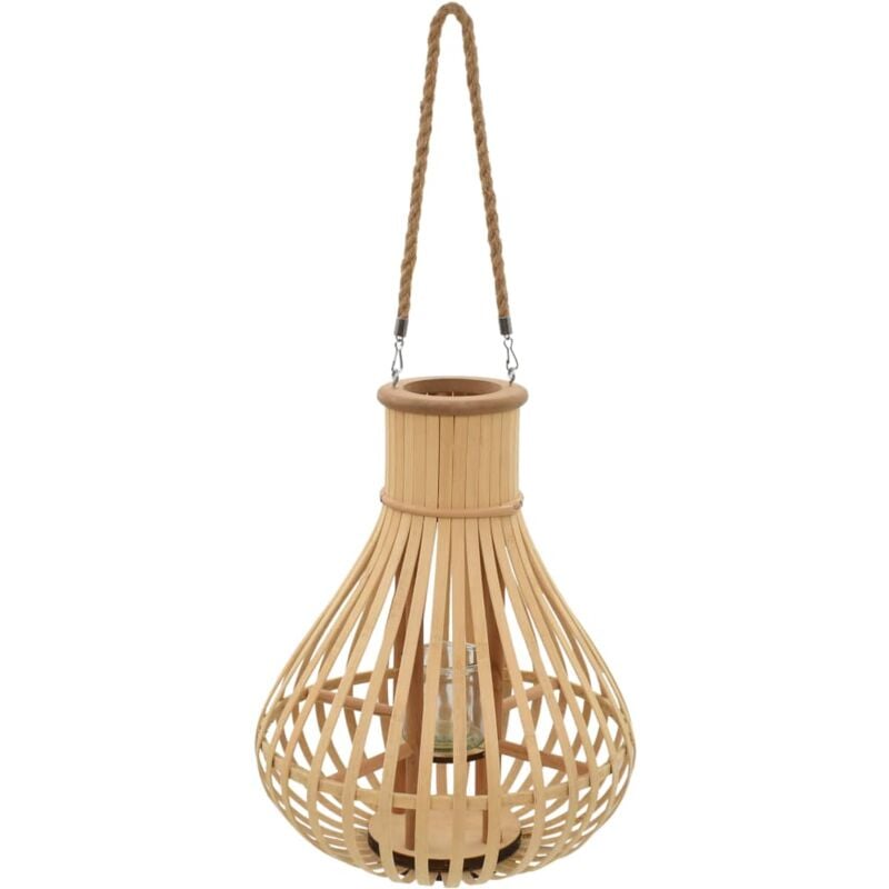 

vidaXL Portavelas colgante bambú natural - Beige