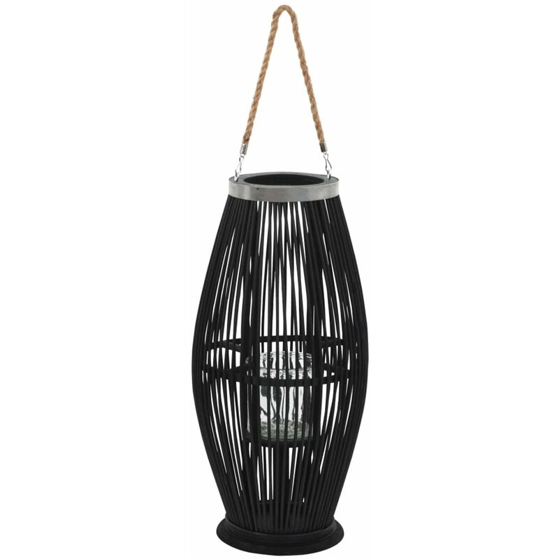 

Portavelas colgante bambu negro 60 cm